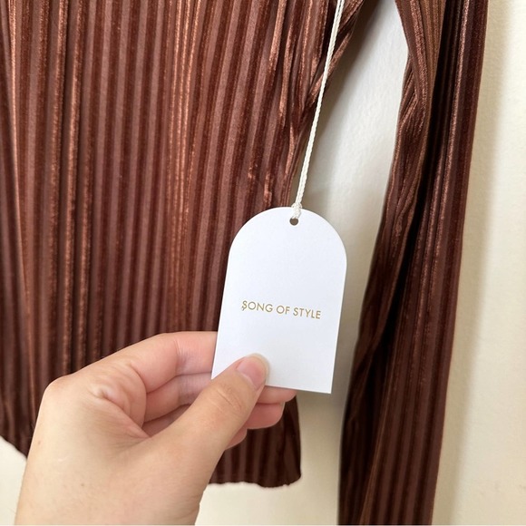 NWT Song Of Style Vivian Velvet Brown Bodysuit XS - Picture 5 of 9